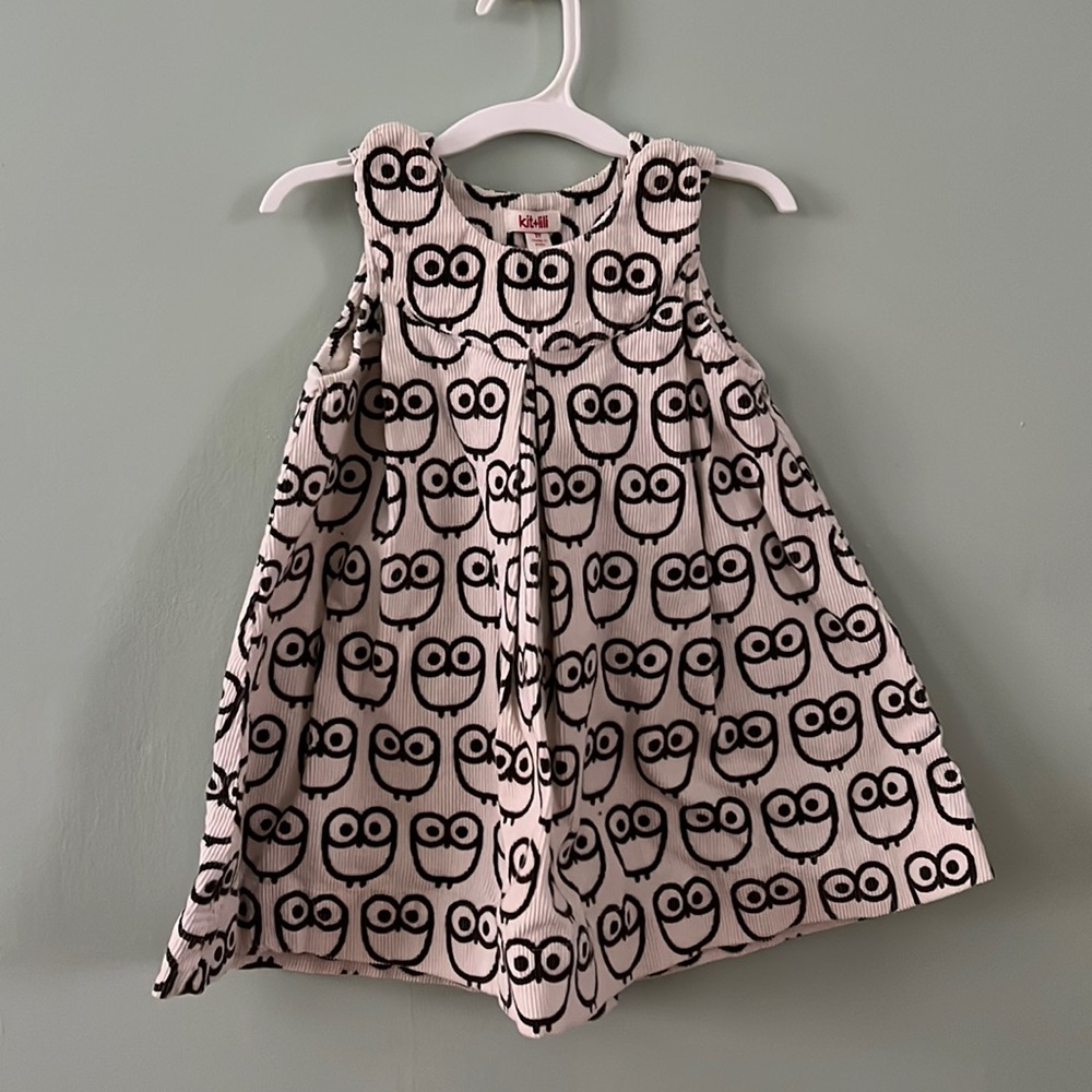 Kit + Lili Dress Owls Brown